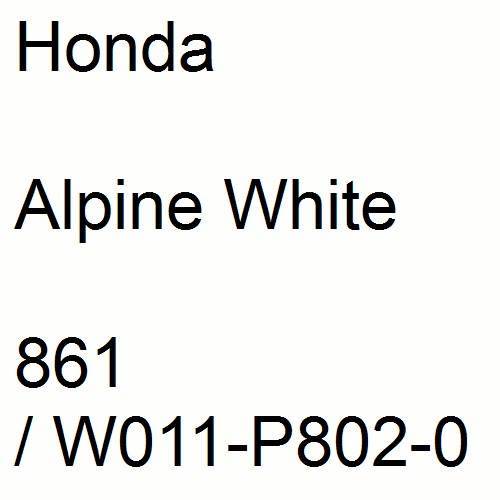 Honda, Alpine White, 861 / W011-P802-0.